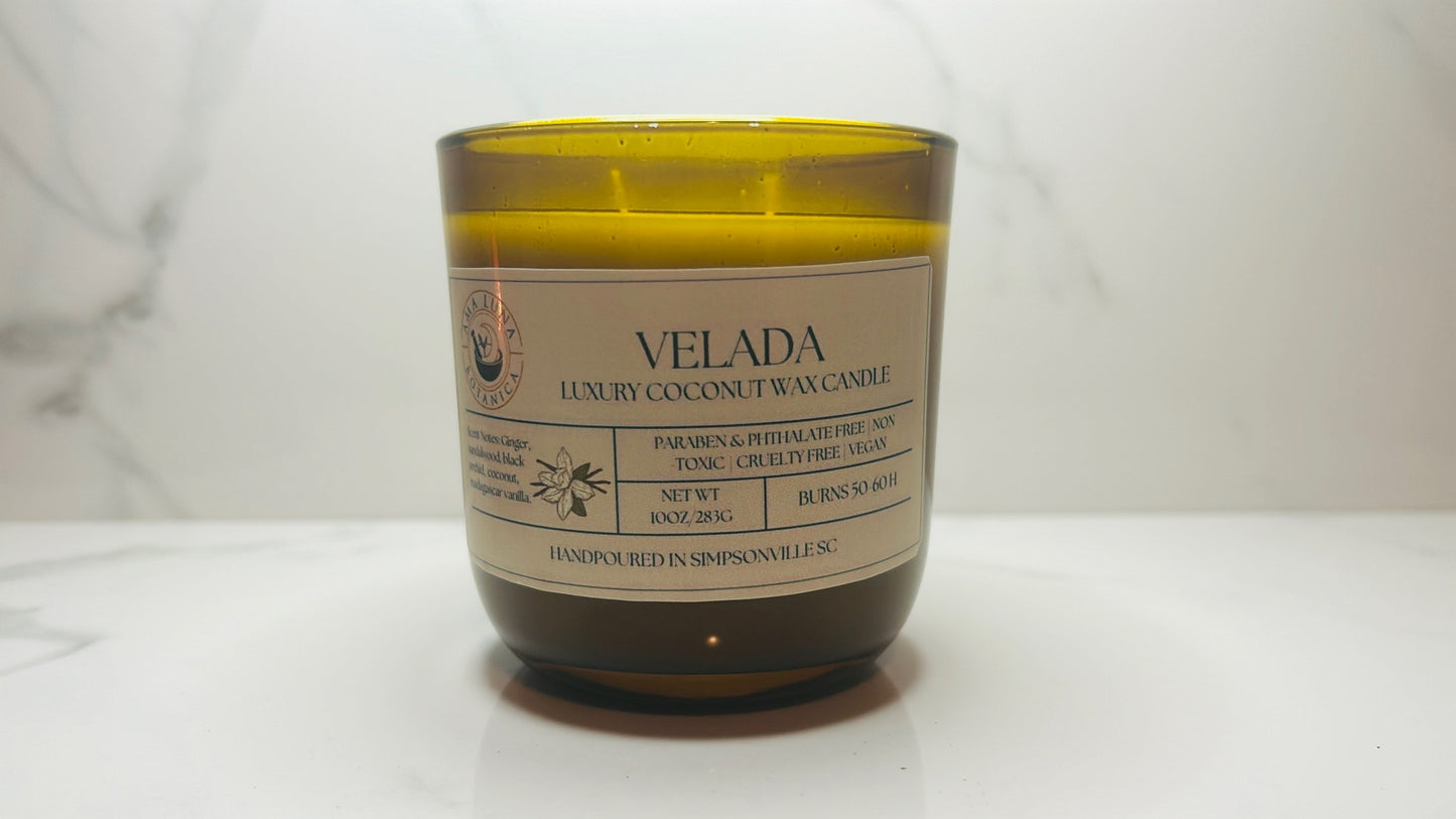 Hand-poured | Coconut Wax | 10 oz | Velada Candle